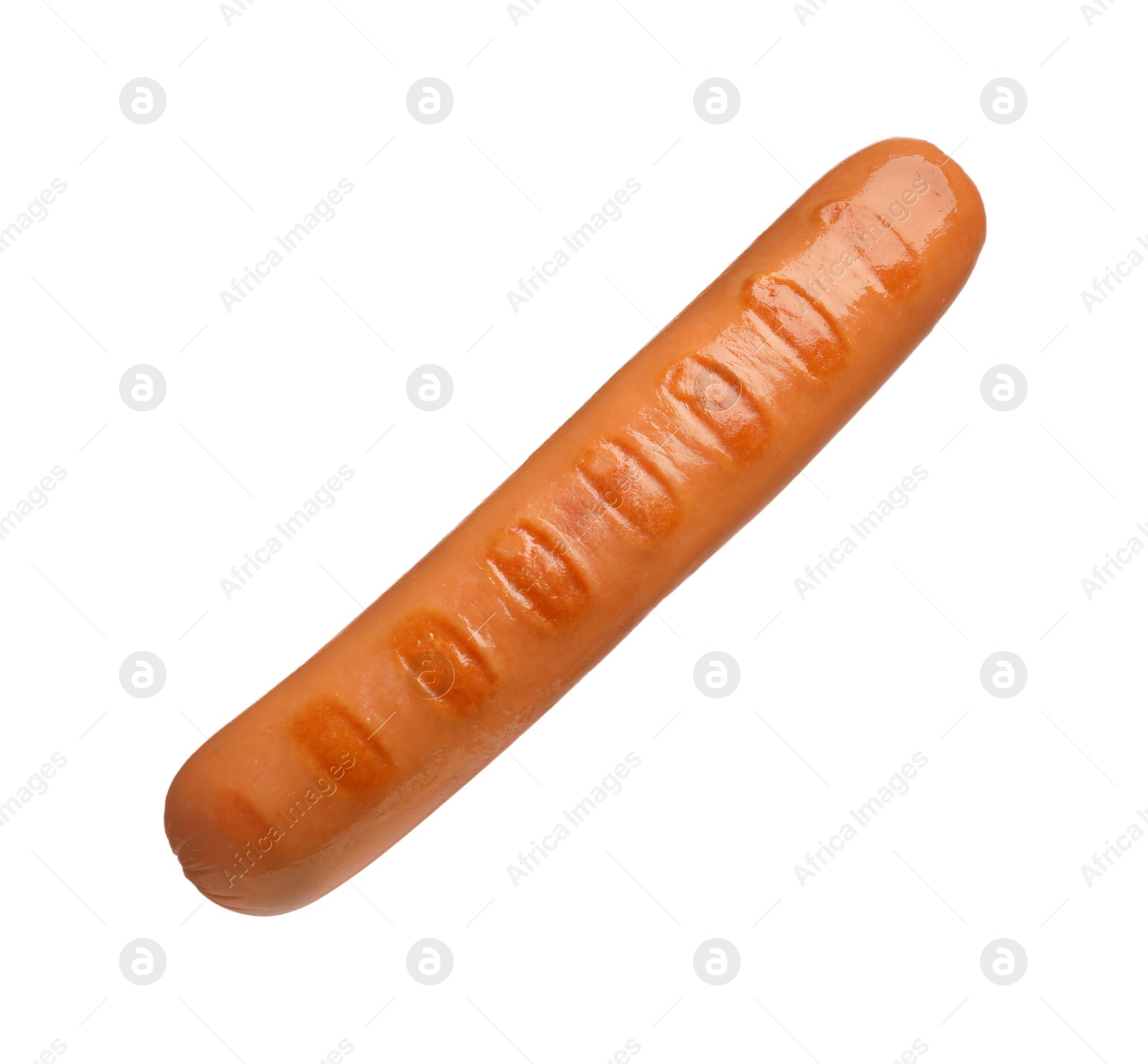 Photo of Delicious fresh grilled sausage isolated on white