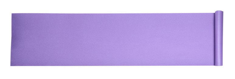 Image of Violet camping mat isolated on white, top view. Banner design 