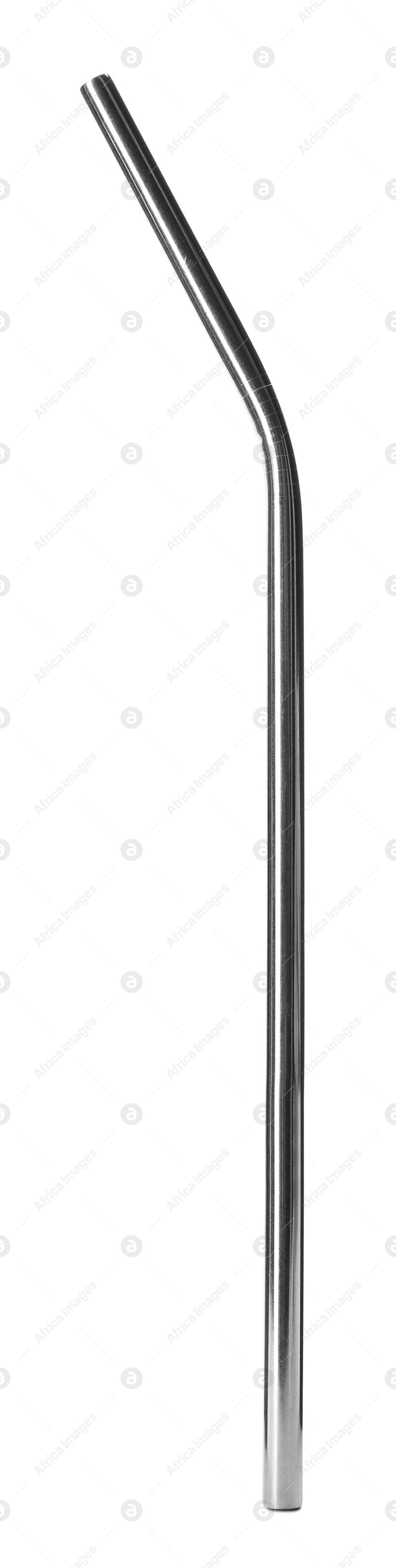 Photo of Metal straw isolated on white. Conscious consumption