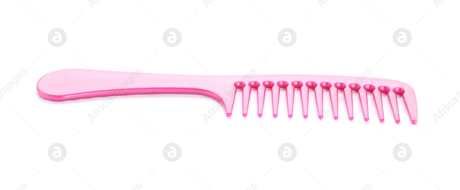 Photo of New pink hair comb isolated on white