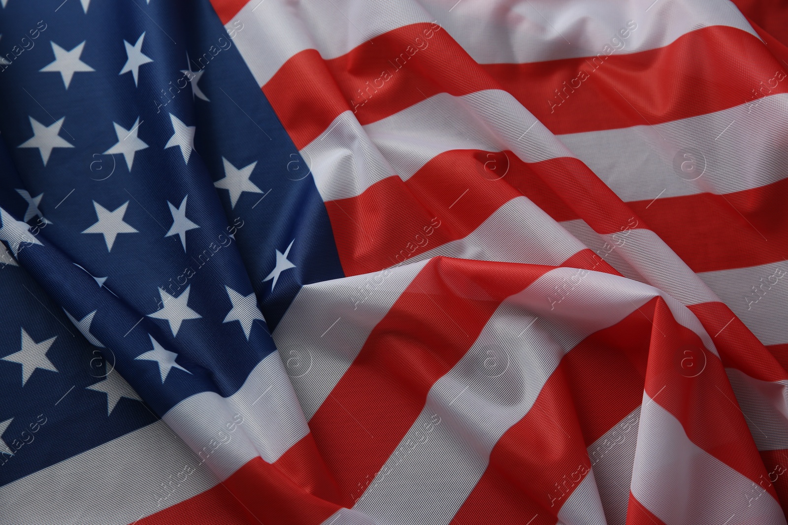 Photo of Flag of USA as background, above view