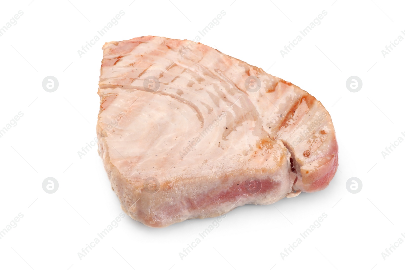 Photo of Delicious grilled tuna steak isolated on white