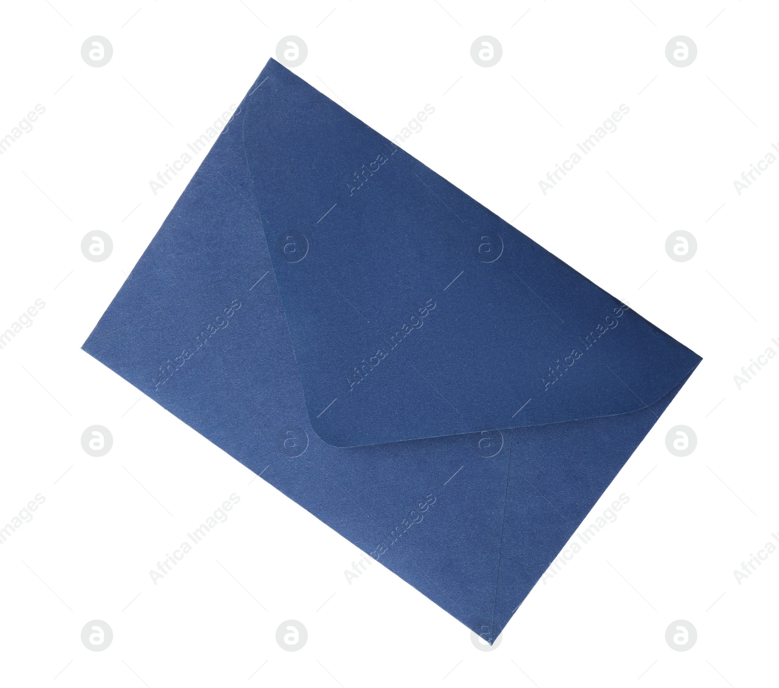 Photo of Blue paper envelope isolated on white. Mail service