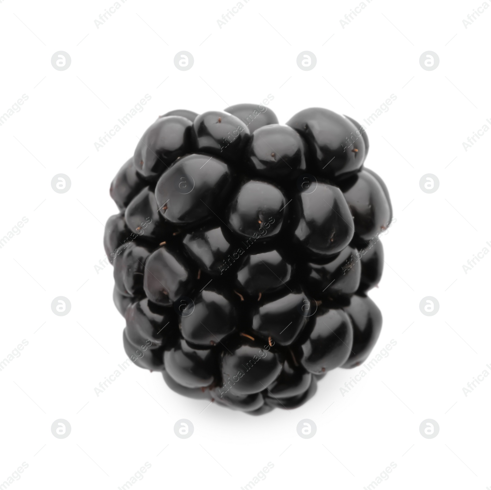 Photo of One tasty ripe blackberry isolated on white