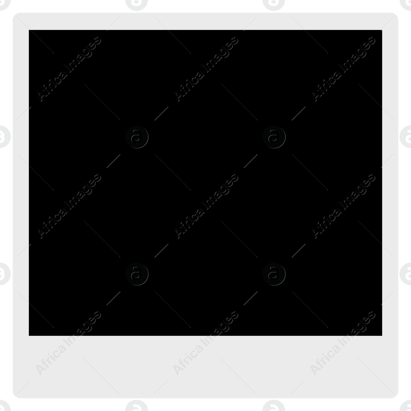 Image of Black square with white frame, mockup for design. Paper photo 