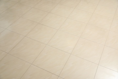 Photo of Ceramic tiled floor as background, above view