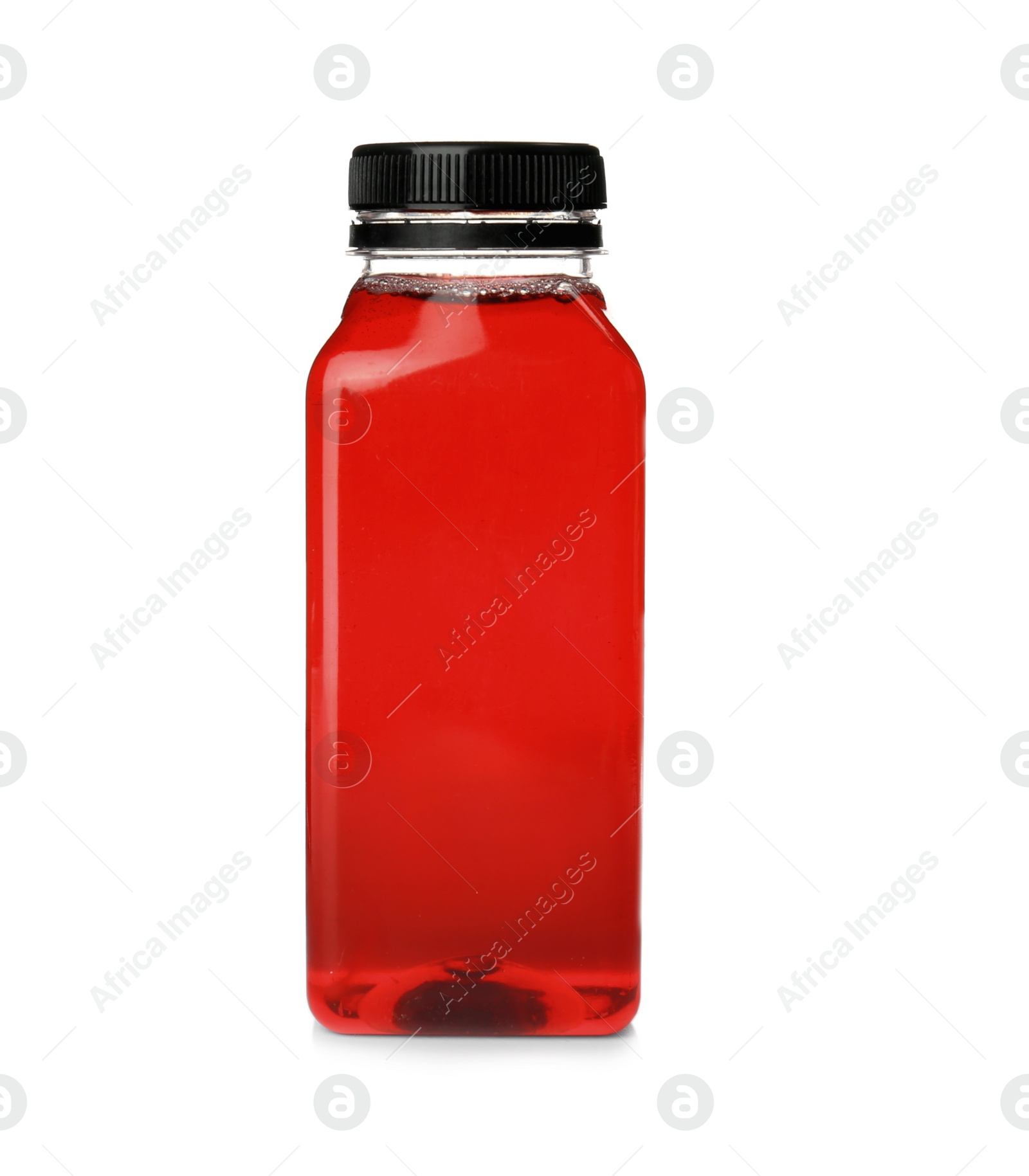 Photo of Bottle with fresh juice on white background