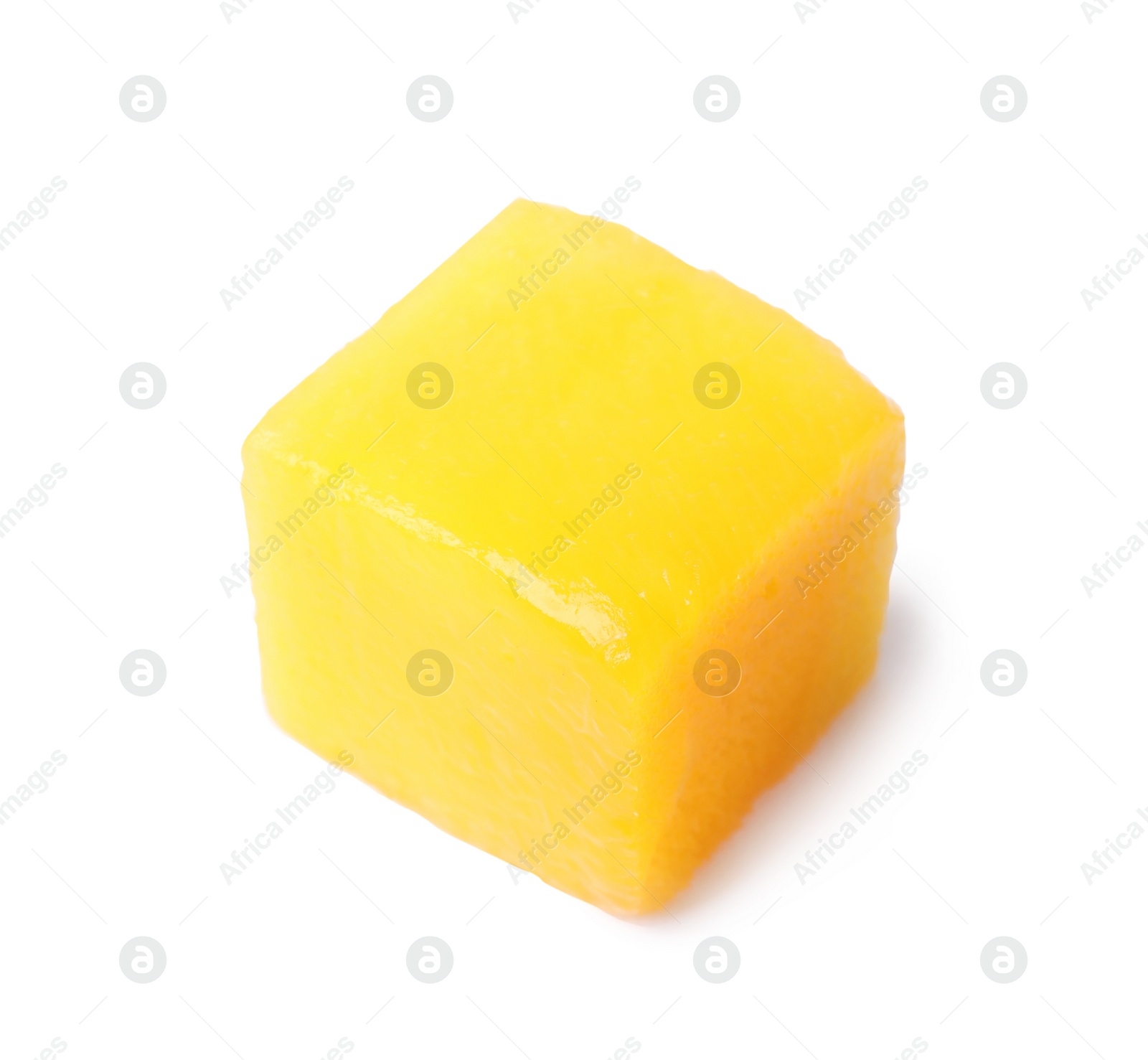 Photo of Fresh juicy mango cube isolated on white