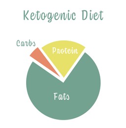 Image of Food chart on white background, illustration. Keto diet