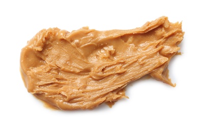 Photo of Creamy peanut butter on white background