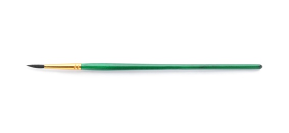 Photo of Brush for painting on white background. School stationery