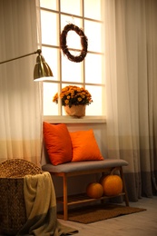 Photo of Cozy living room interior inspired by autumn colors