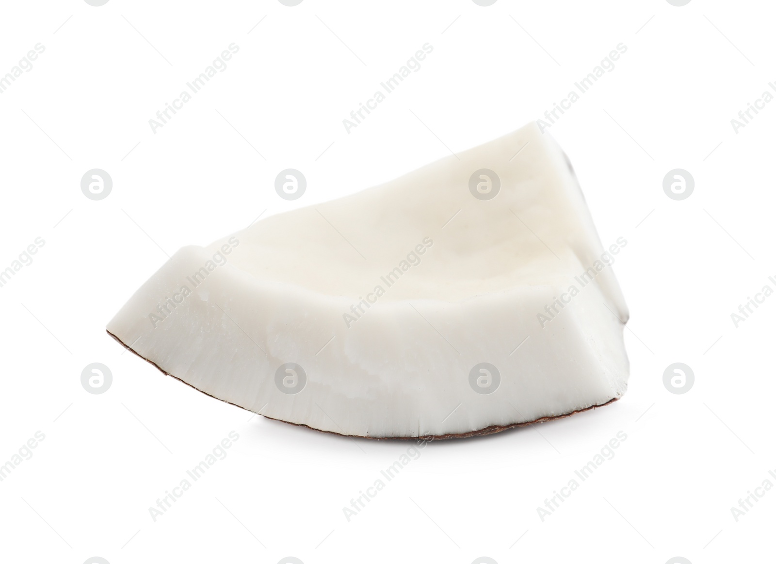 Photo of Piece of ripe coconut isolated on white