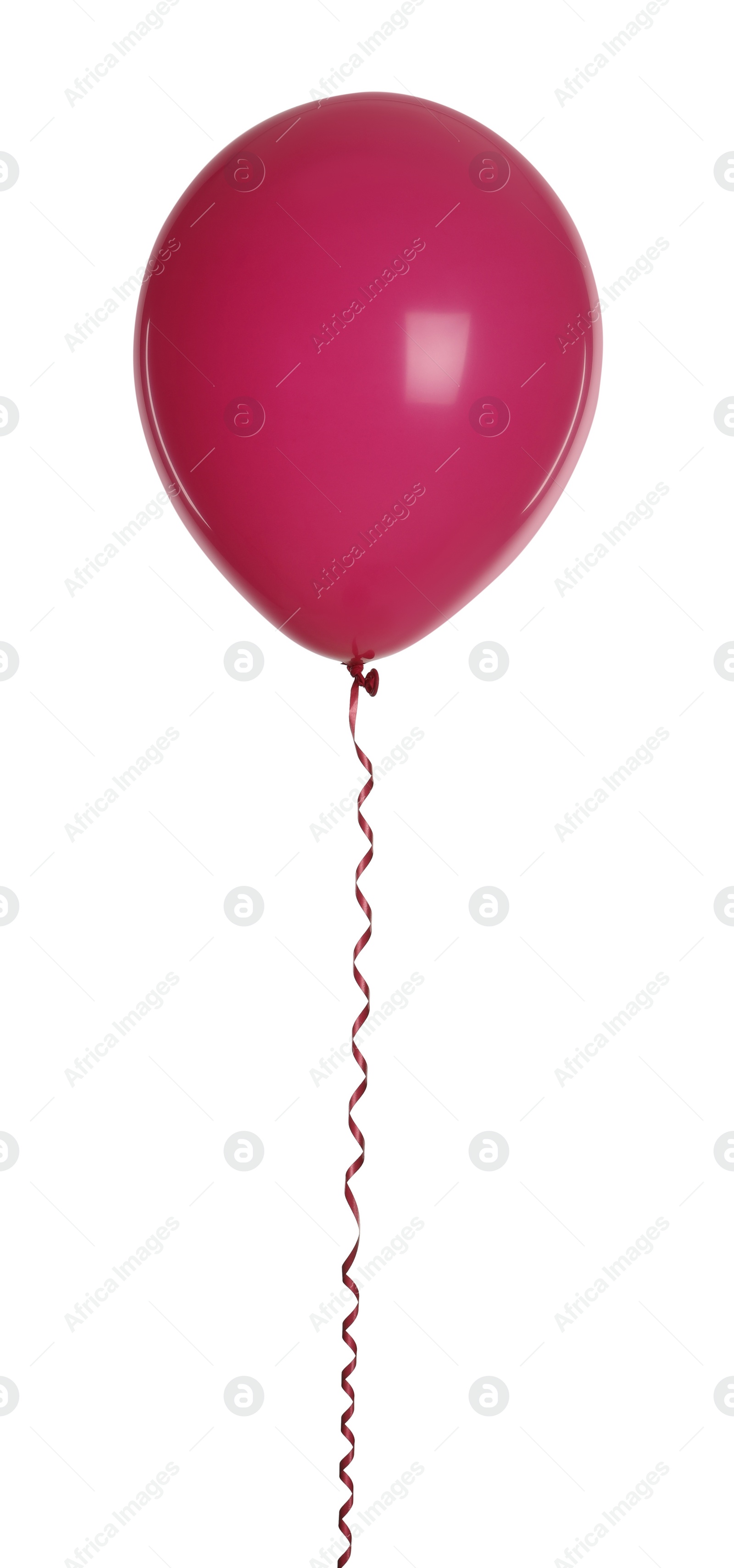 Photo of Pink balloon with ribbon isolated on white