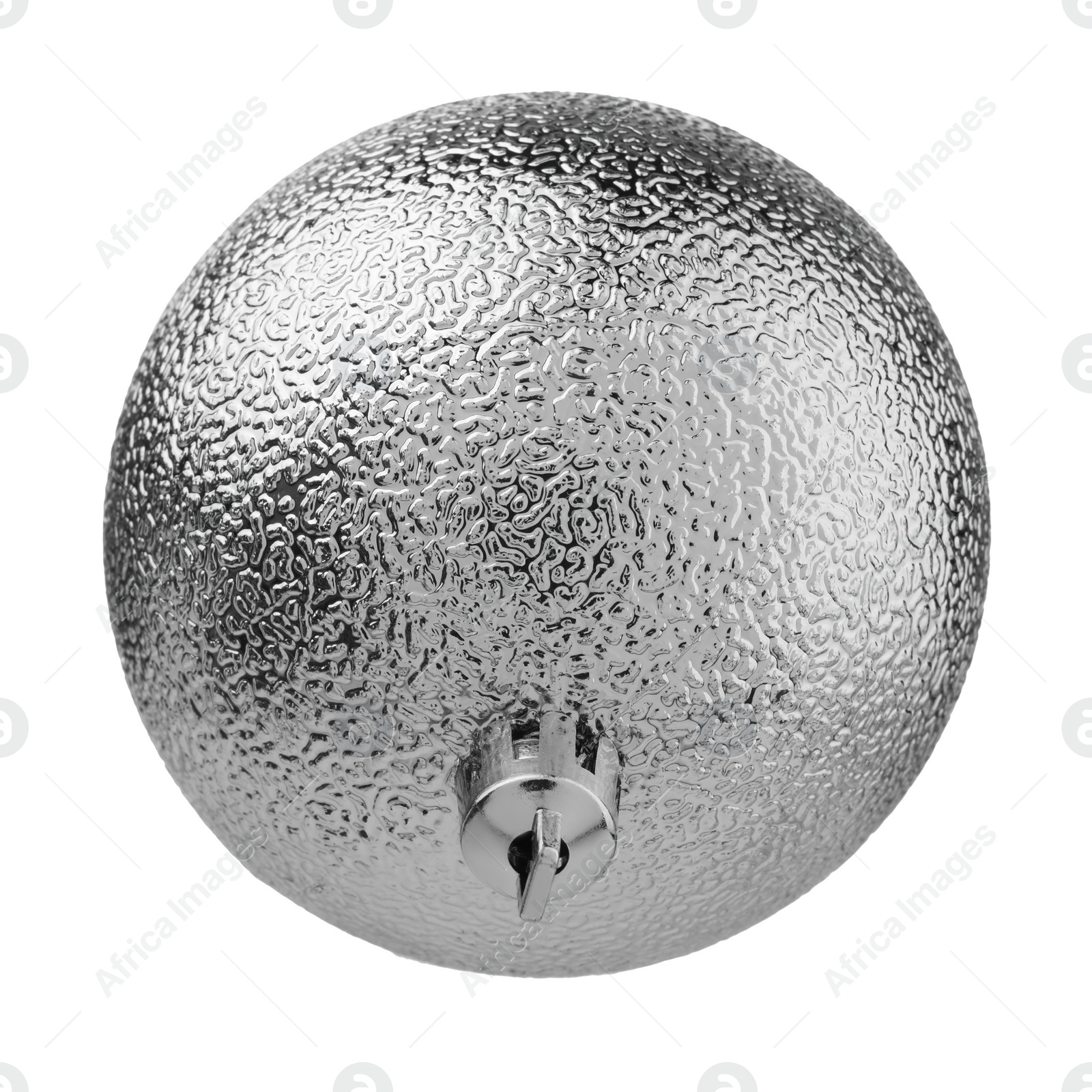 Photo of Beautiful silver Christmas ball isolated on white