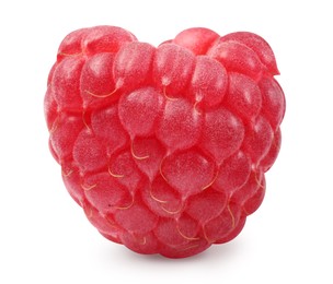 Photo of One tasty ripe raspberry isolated on white