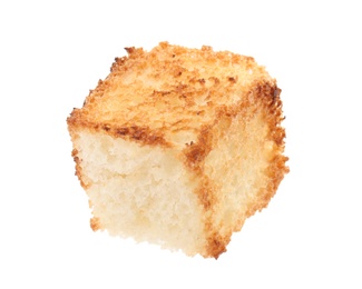 Photo of Tasty crispy fried crouton on white background