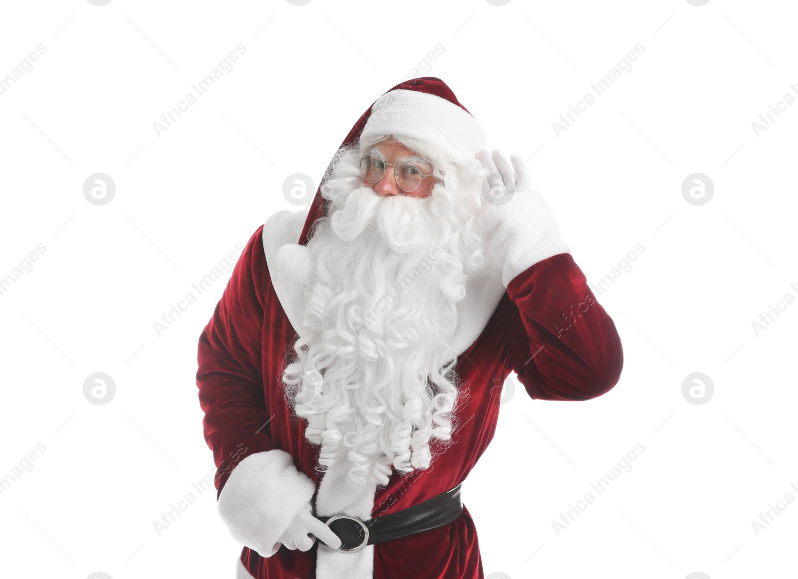 Photo of Portrait of Santa Claus on white background