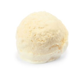 Delicious vanilla ice cream on white background