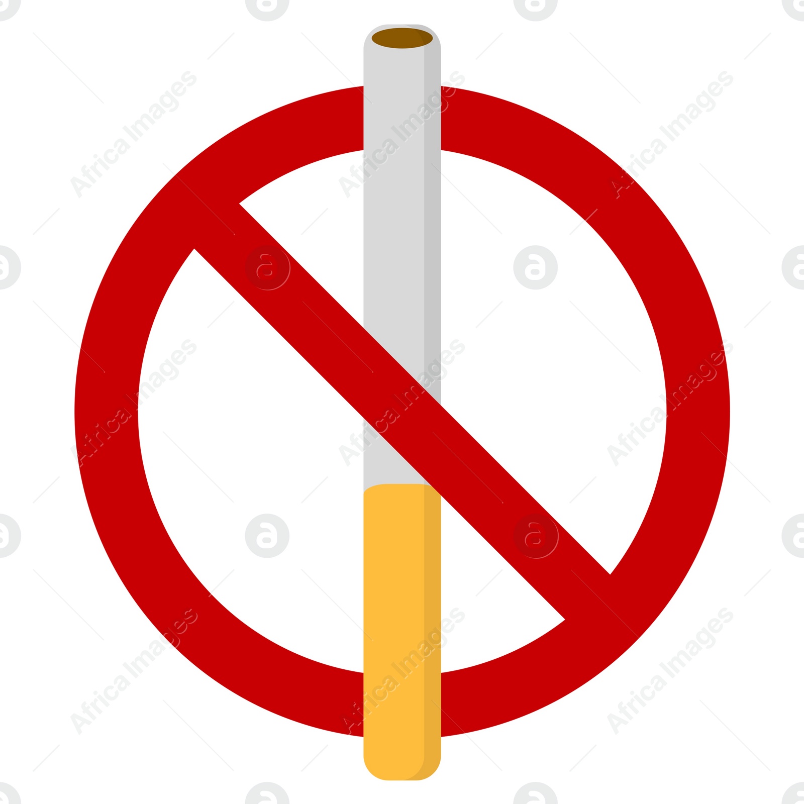 Illustration of Sign NO SMOKING on white background, illustration