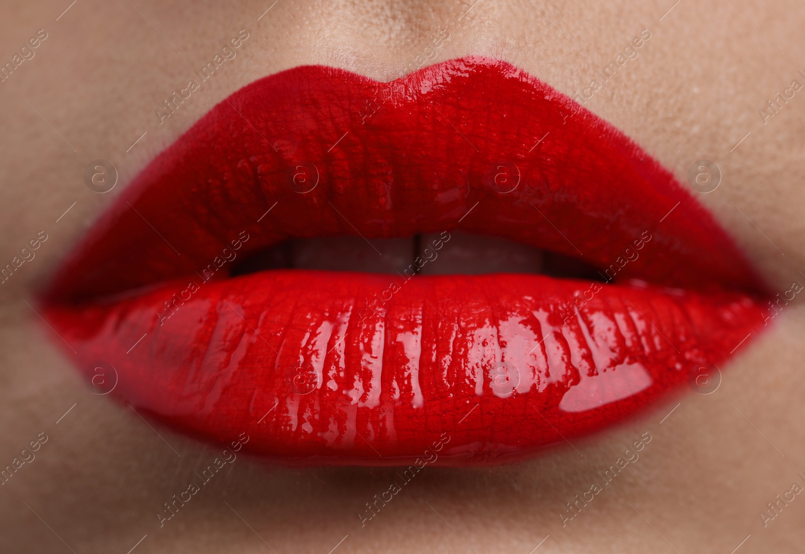 Photo of Closeup view of woman with beautiful full lips