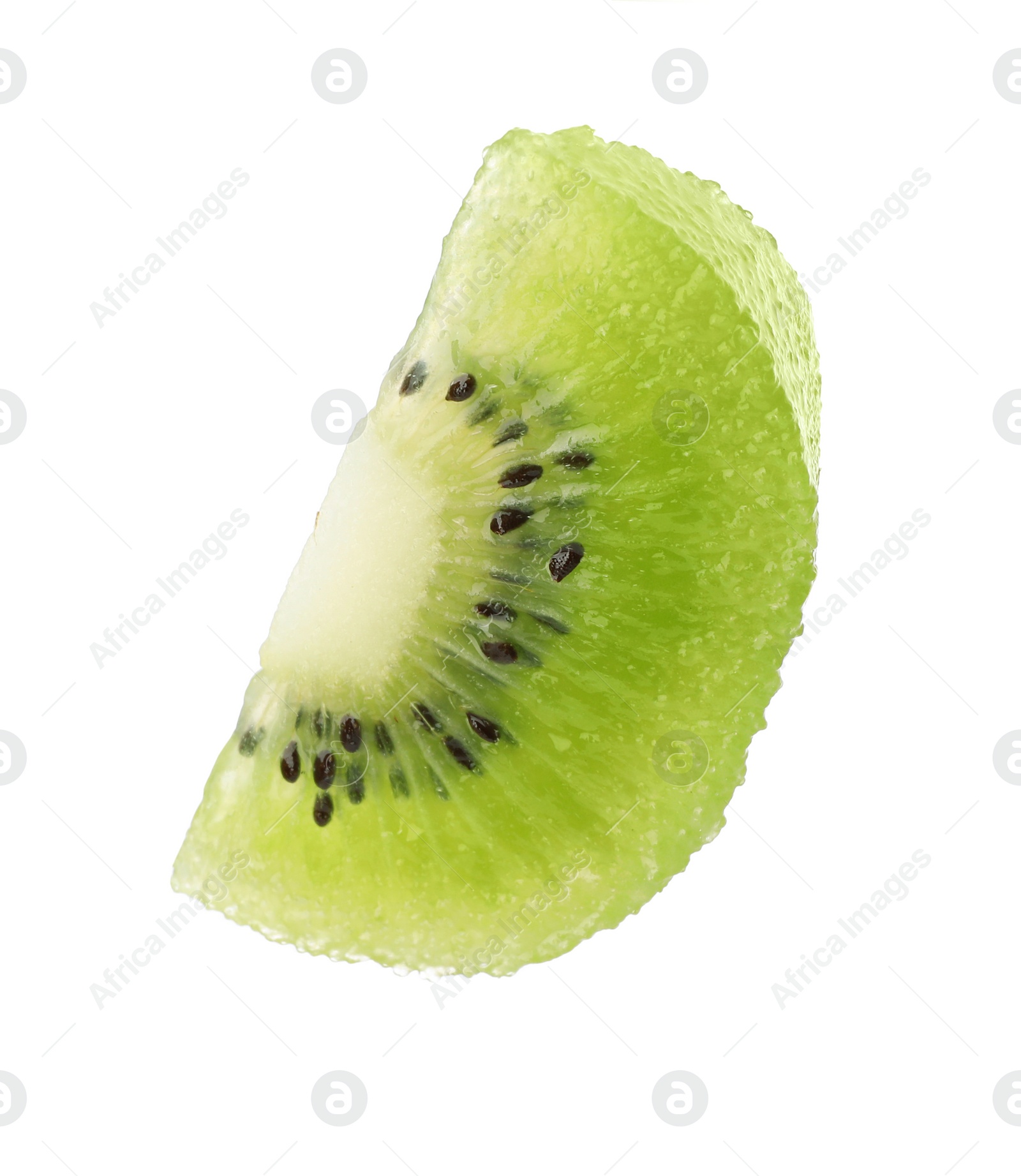 Photo of Cut fresh juicy kiwi on white background