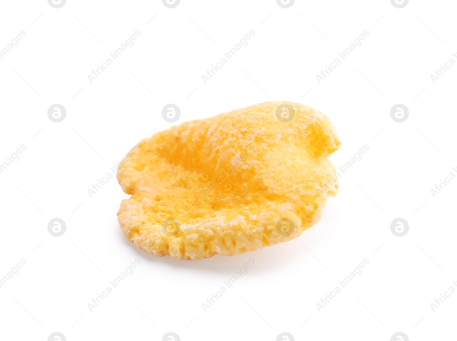 Photo of Sweet tasty corn flake isolated on white