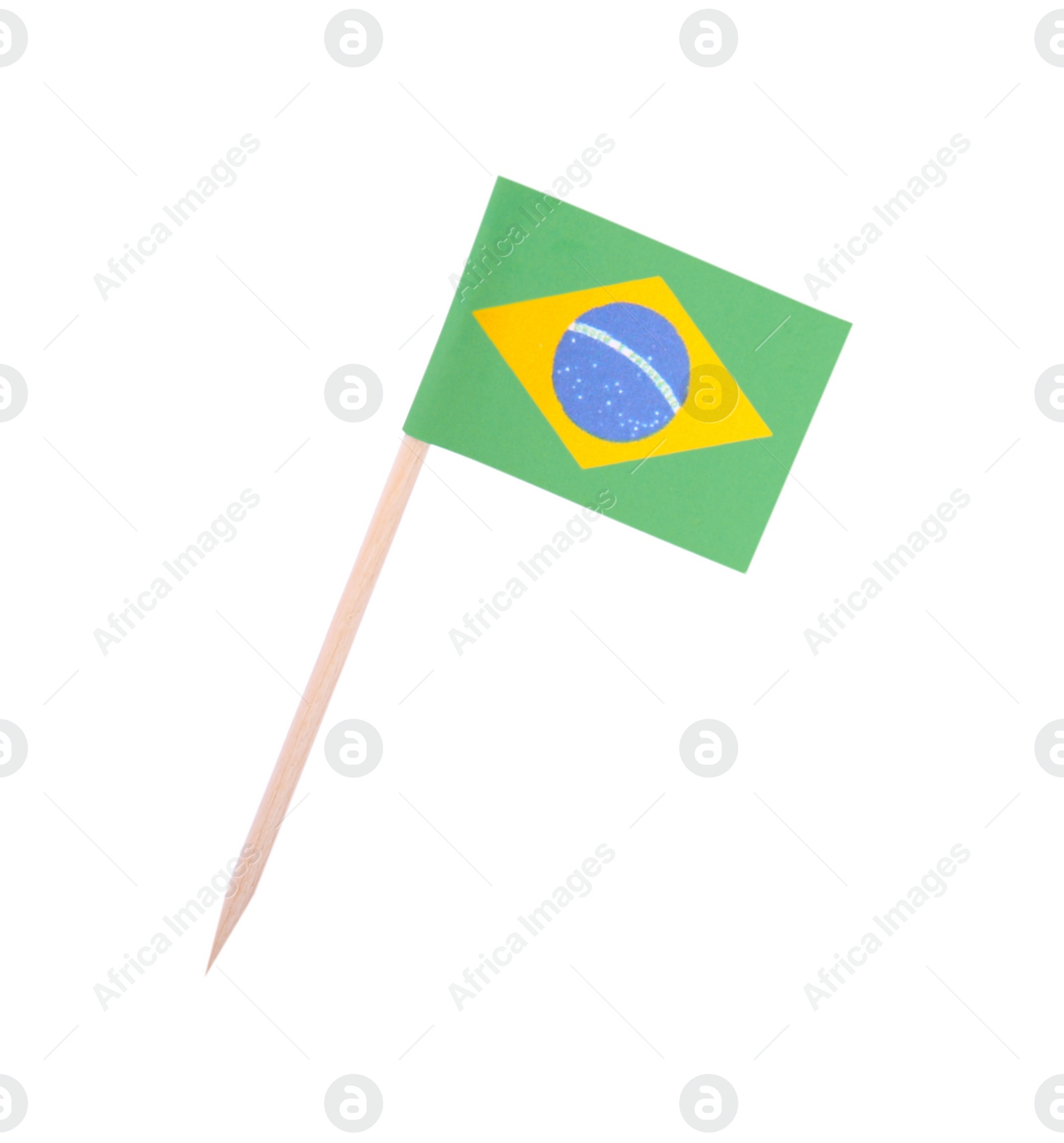 Photo of Small Brazilian paper flag isolated on white