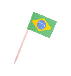 Small Brazilian paper flag isolated on white