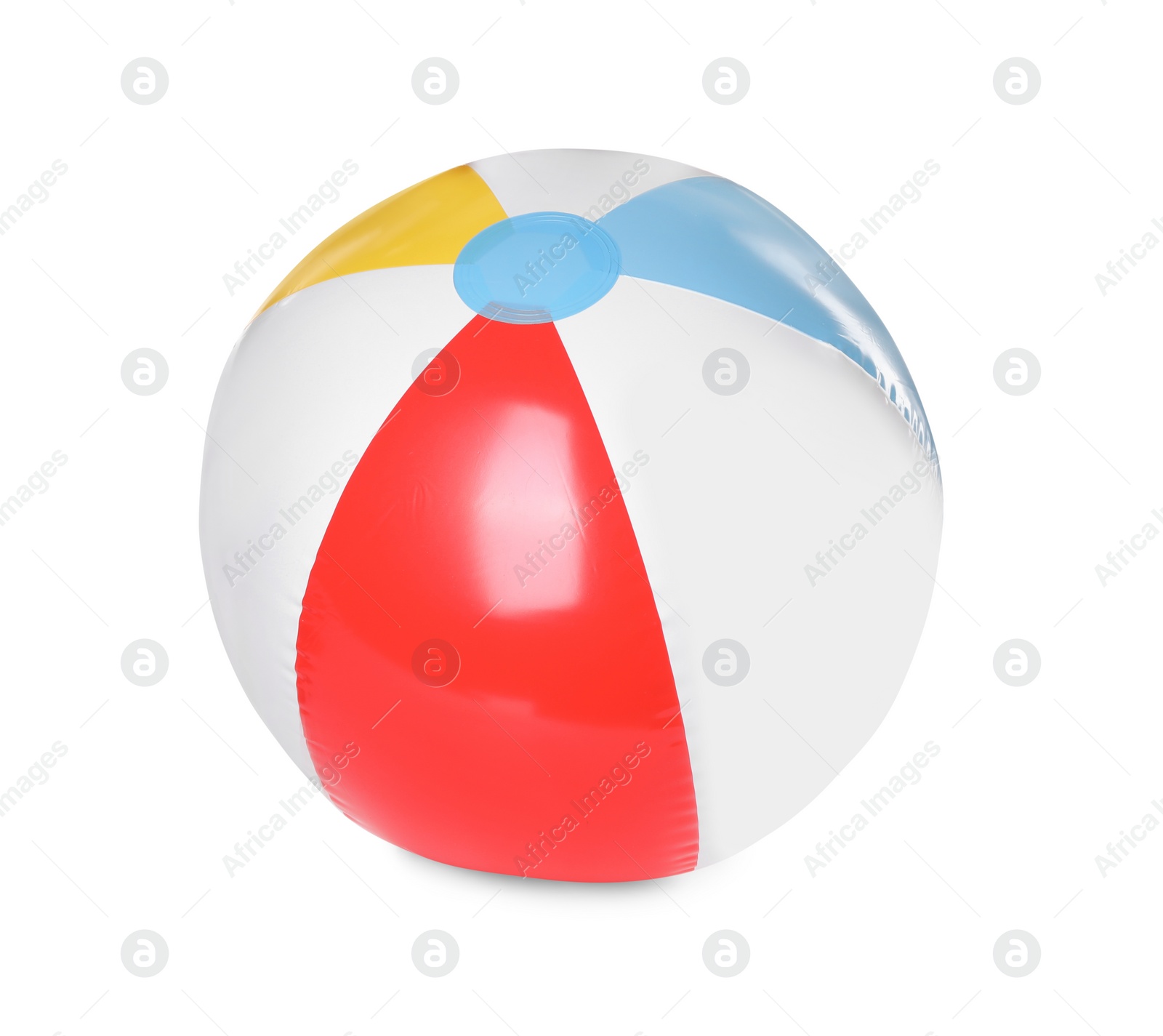 Photo of One colorful inflatable ball isolated on white