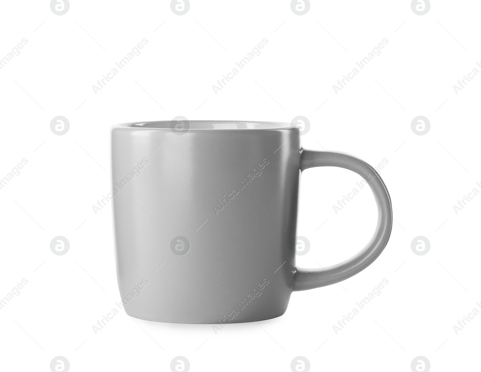 Photo of Beautiful light grey cup isolated on white