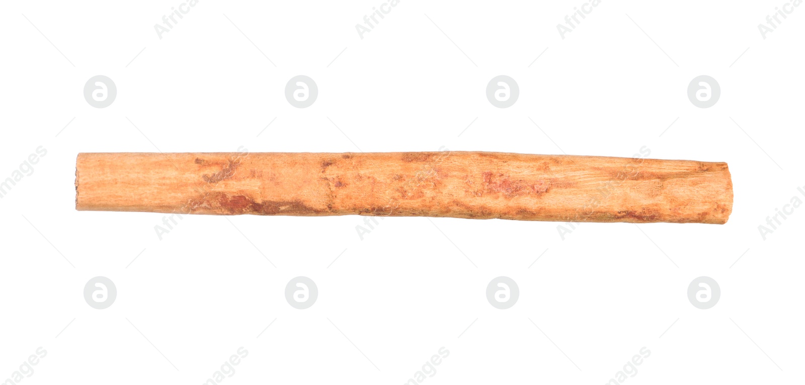 Photo of One aromatic cinnamon stick isolated on white