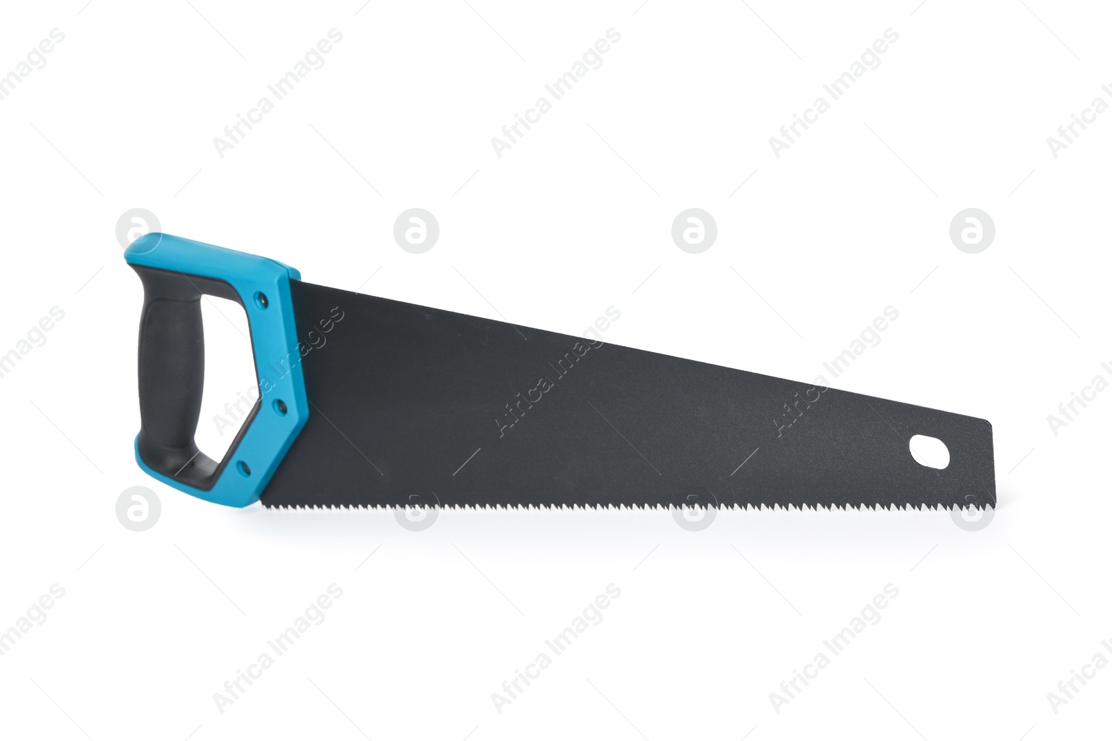 Photo of New handsaw isolated on white. Construction tool