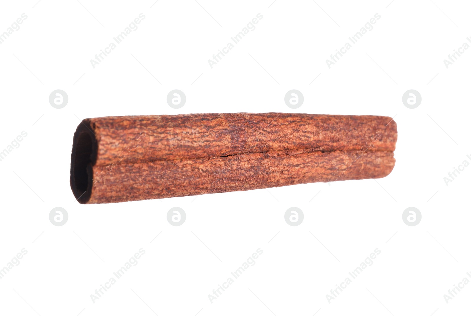 Photo of One aromatic cinnamon stick isolated on white