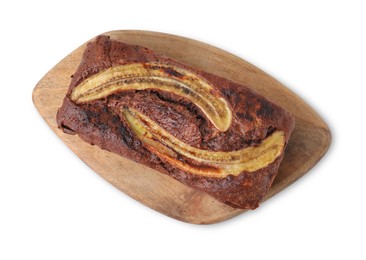 Photo of Delicious homemade banana bread isolated on white