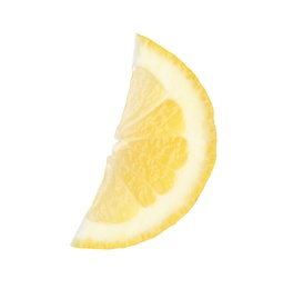 Cut fresh juicy lemon on white background