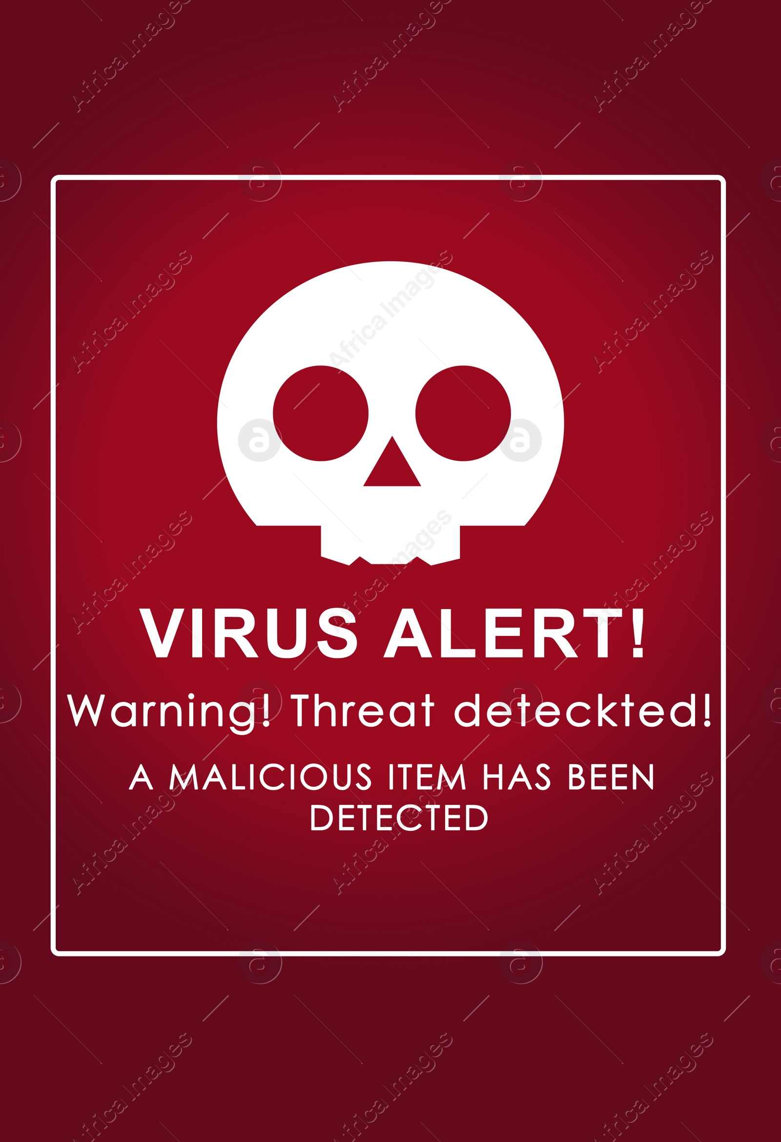 Illustration of Warning about virus attack to protect information. Illustration