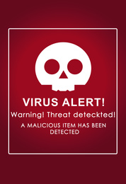 Warning about virus attack to protect information. Illustration