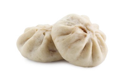 Photo of Delicious bao buns (baozi) isolated on white