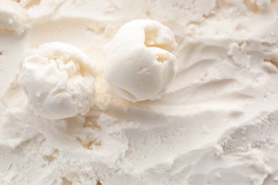 Photo of Tasty vanilla ice cream as background