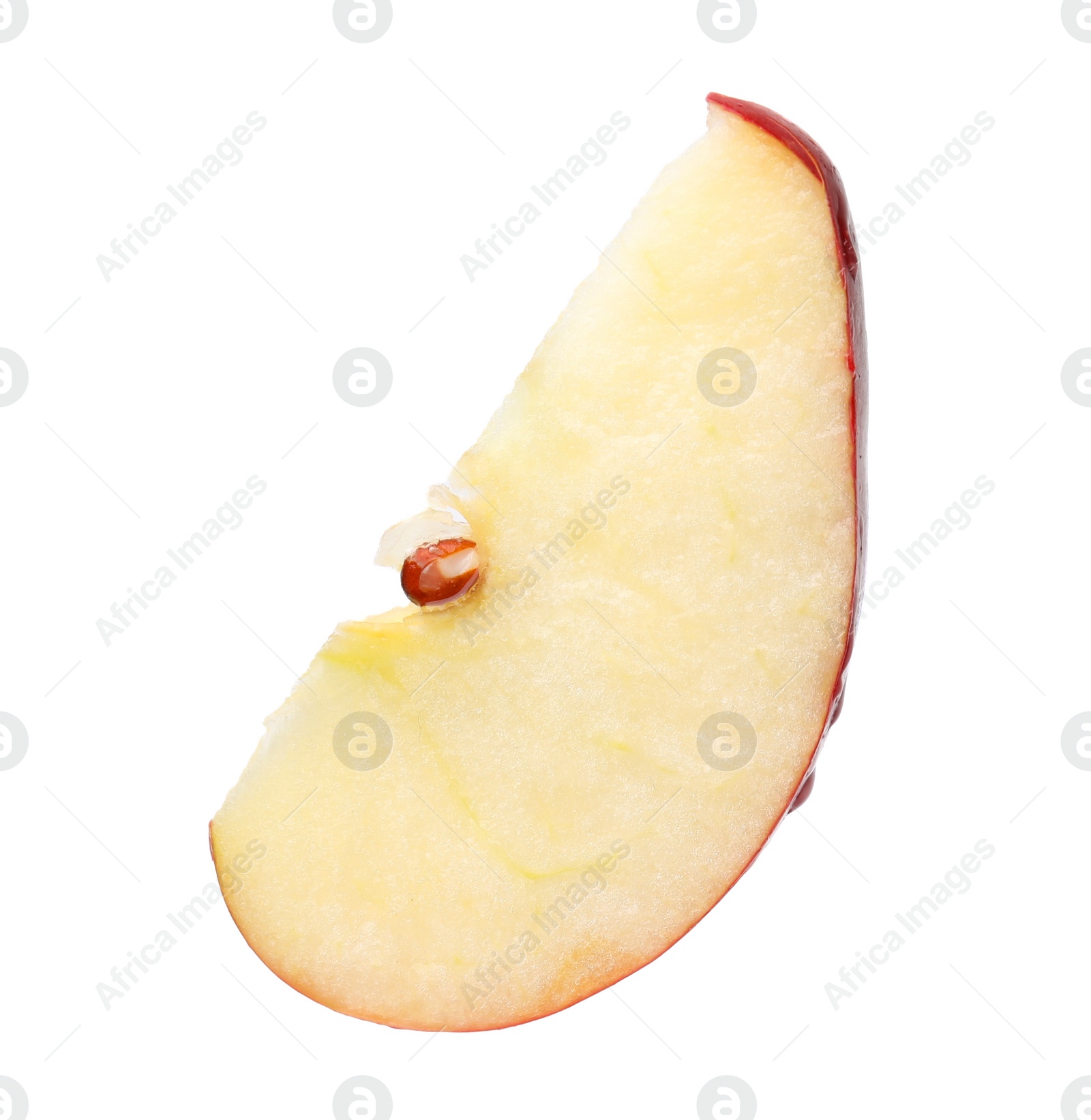 Photo of Piece of ripe red apple isolated on white