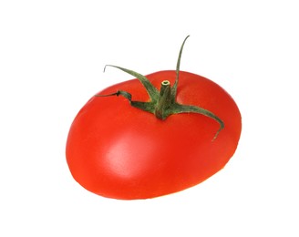 Slice of fresh ripe tomato isolated on white