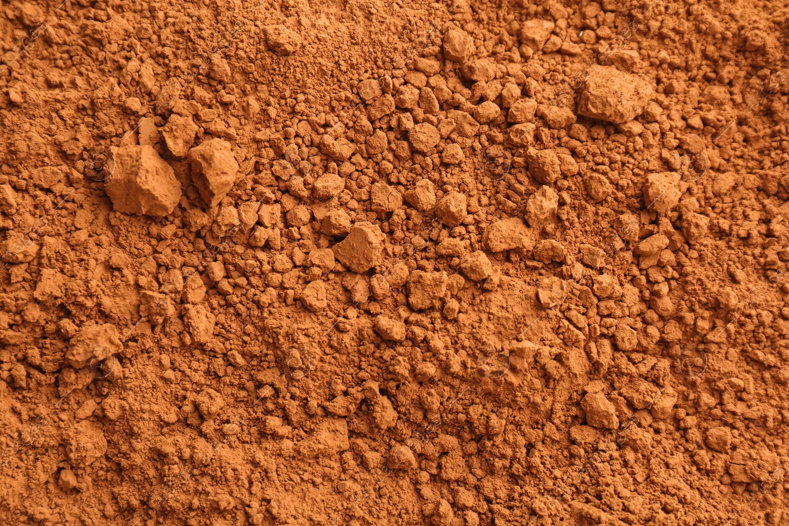 Photo of Cocoa powder as background, closeup