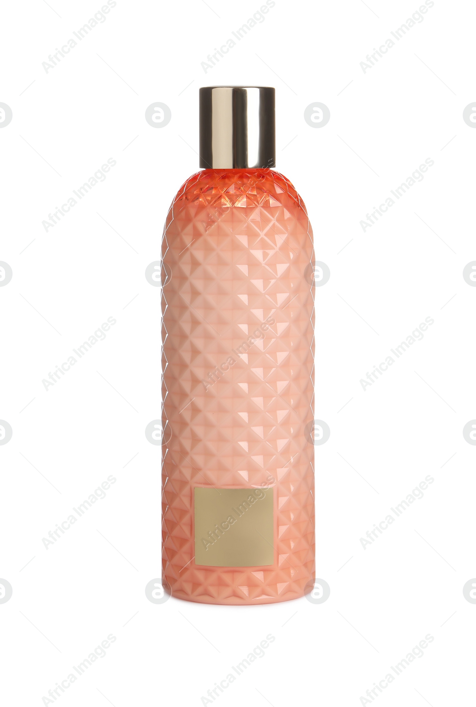 Photo of Stylish bottle with cosmetic product on white background