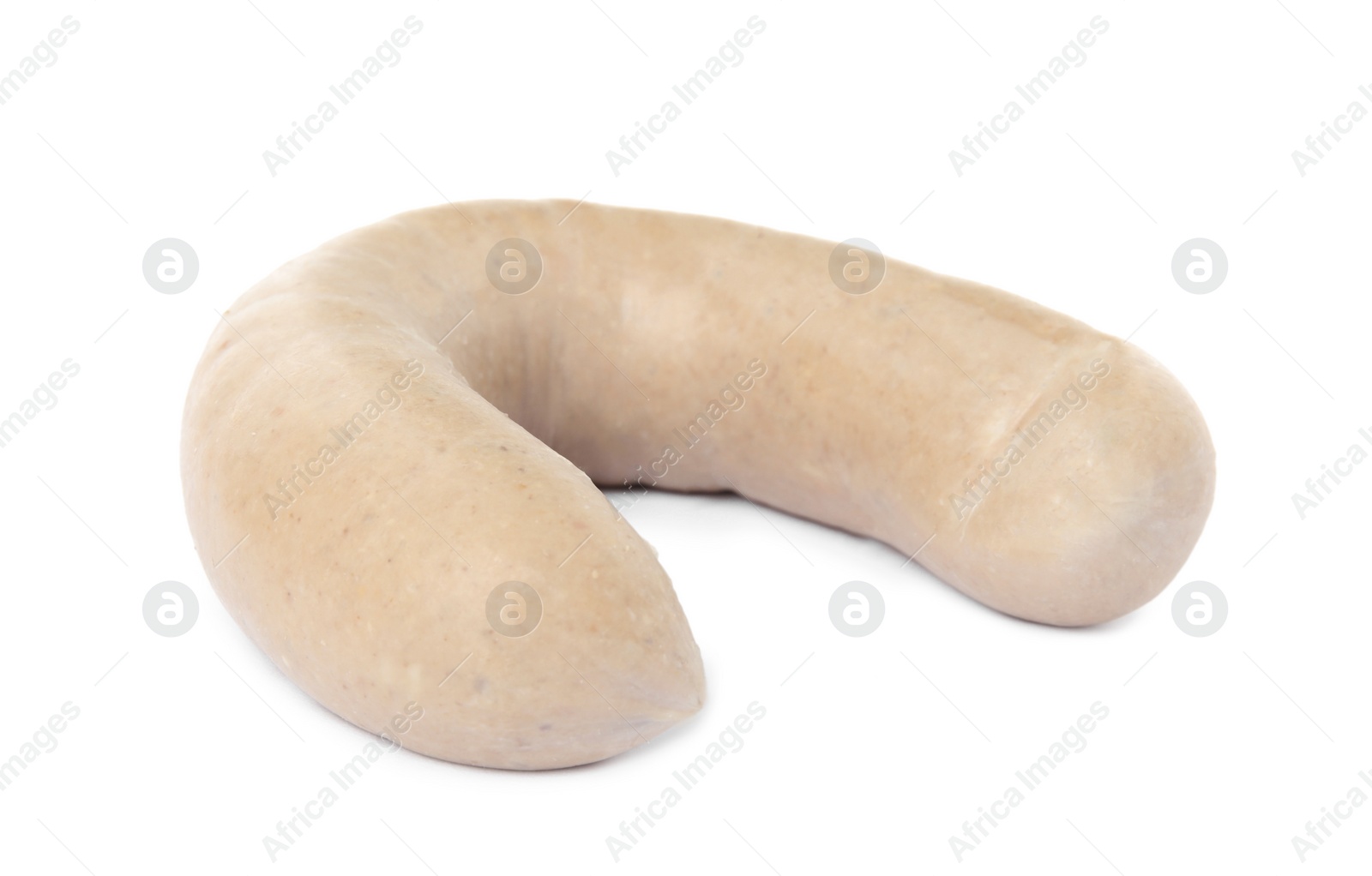 Photo of One whole delicious liverwurst isolated on white