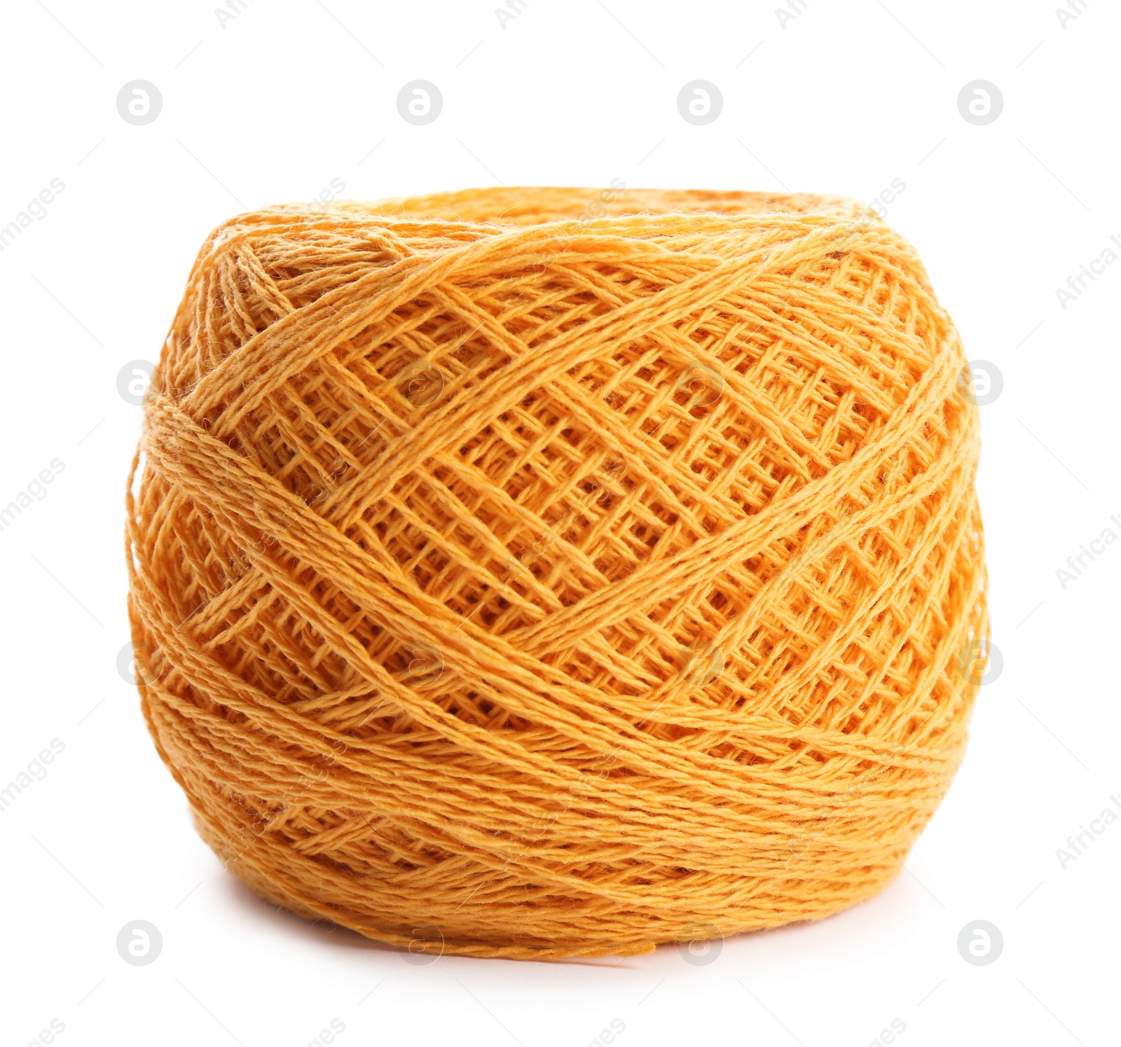 Photo of Clew of color knitting thread on white background