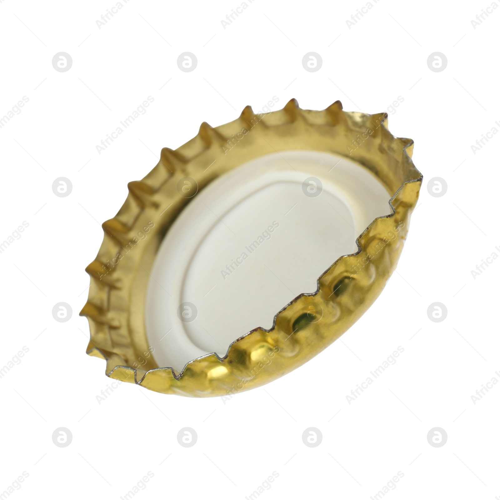 Photo of One beer bottle cap isolated on white