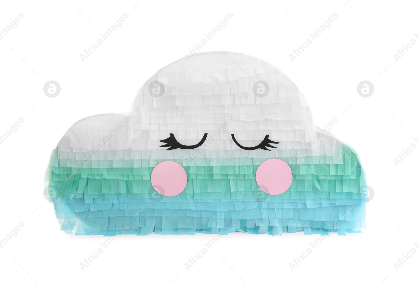 Photo of Bright colorful cloud pinata isolated on white