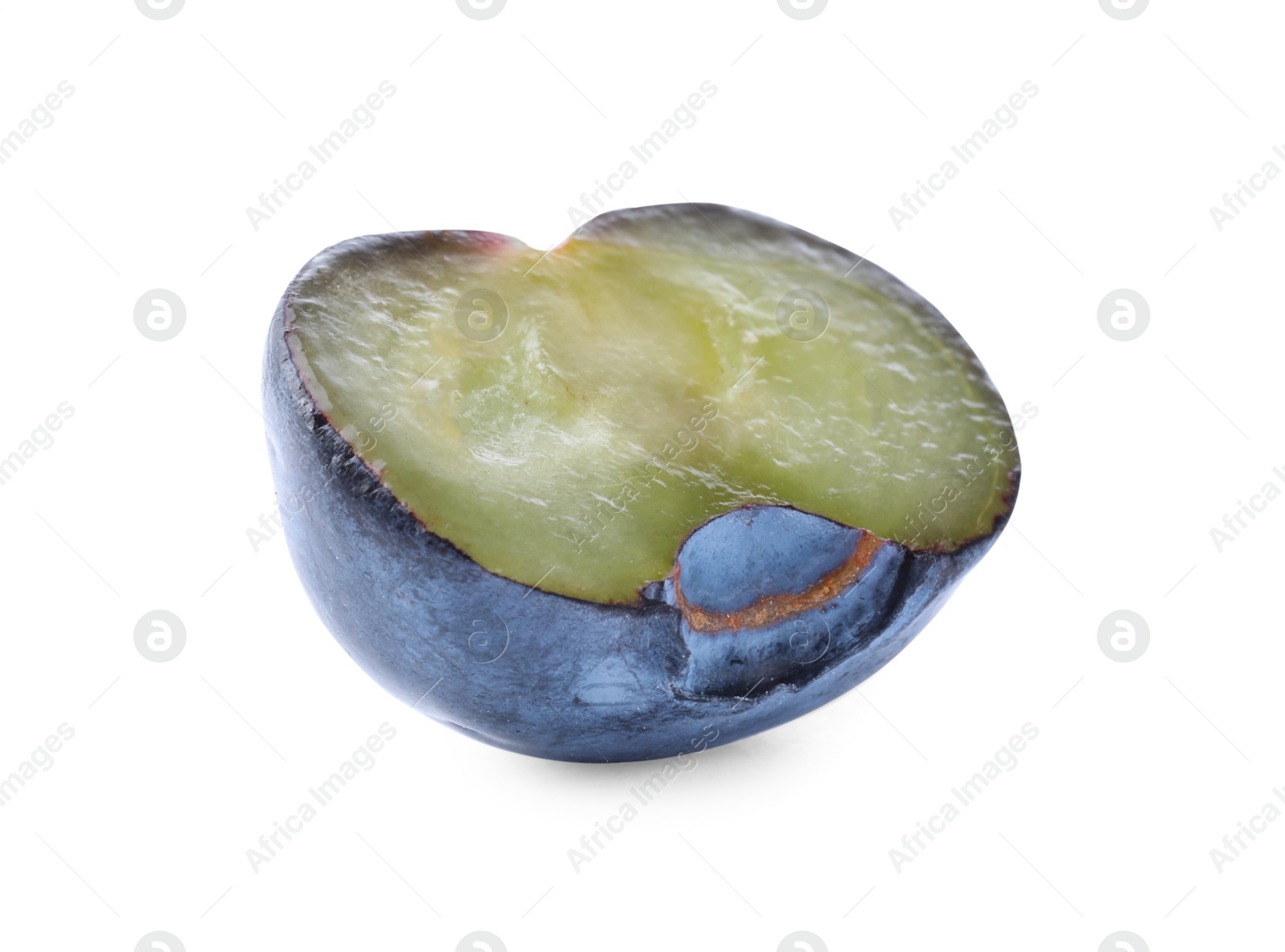 Photo of Half of tasty blueberry isolated on white