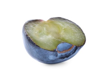 Photo of Half of tasty blueberry isolated on white